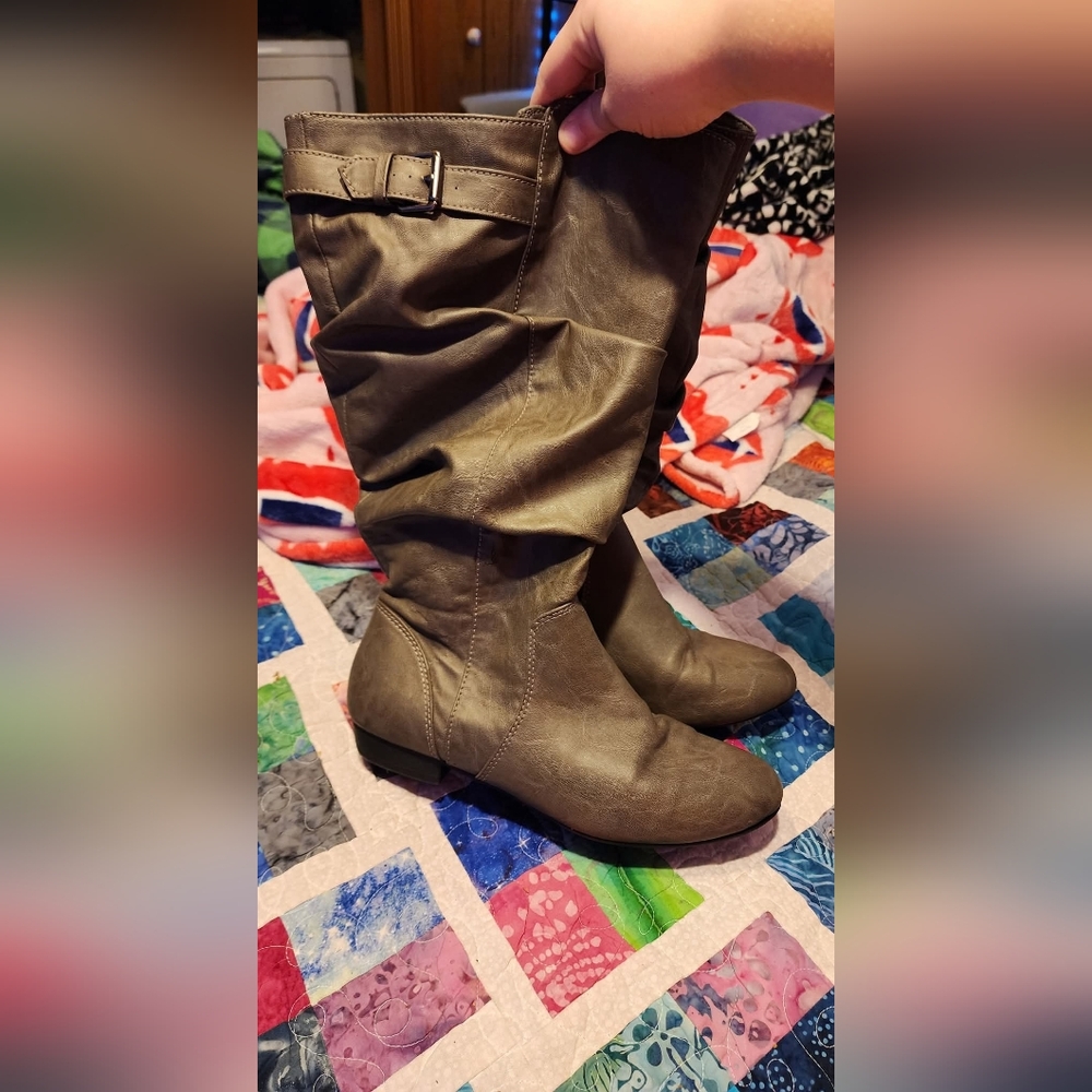 Lower East Side Zip Midi Boots Grey Sz 9